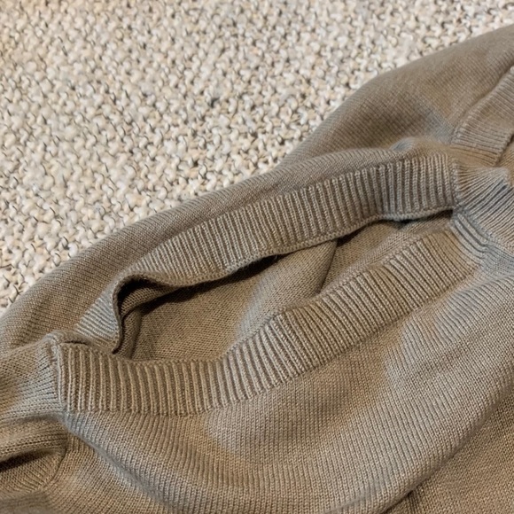 Garage Cold Shoulder Olive Green Light Sweater - Picture 5 of 10